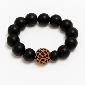 Pulseira de Agata Preta e Capulana