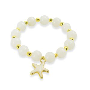 Pulseira de quartzo leitoso